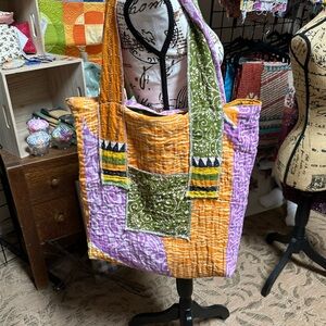 Amazing Reversible Kantha  Tote Bag - Multicolor
